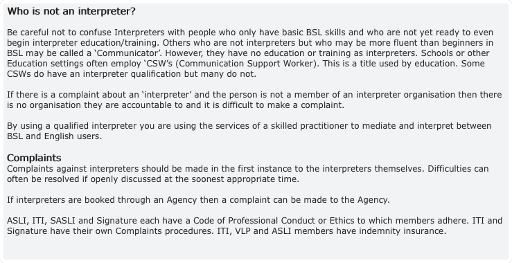 Who is not an interpreter?
