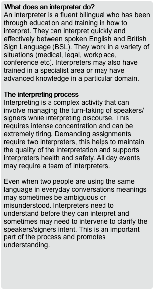 What does an interpreter do? 